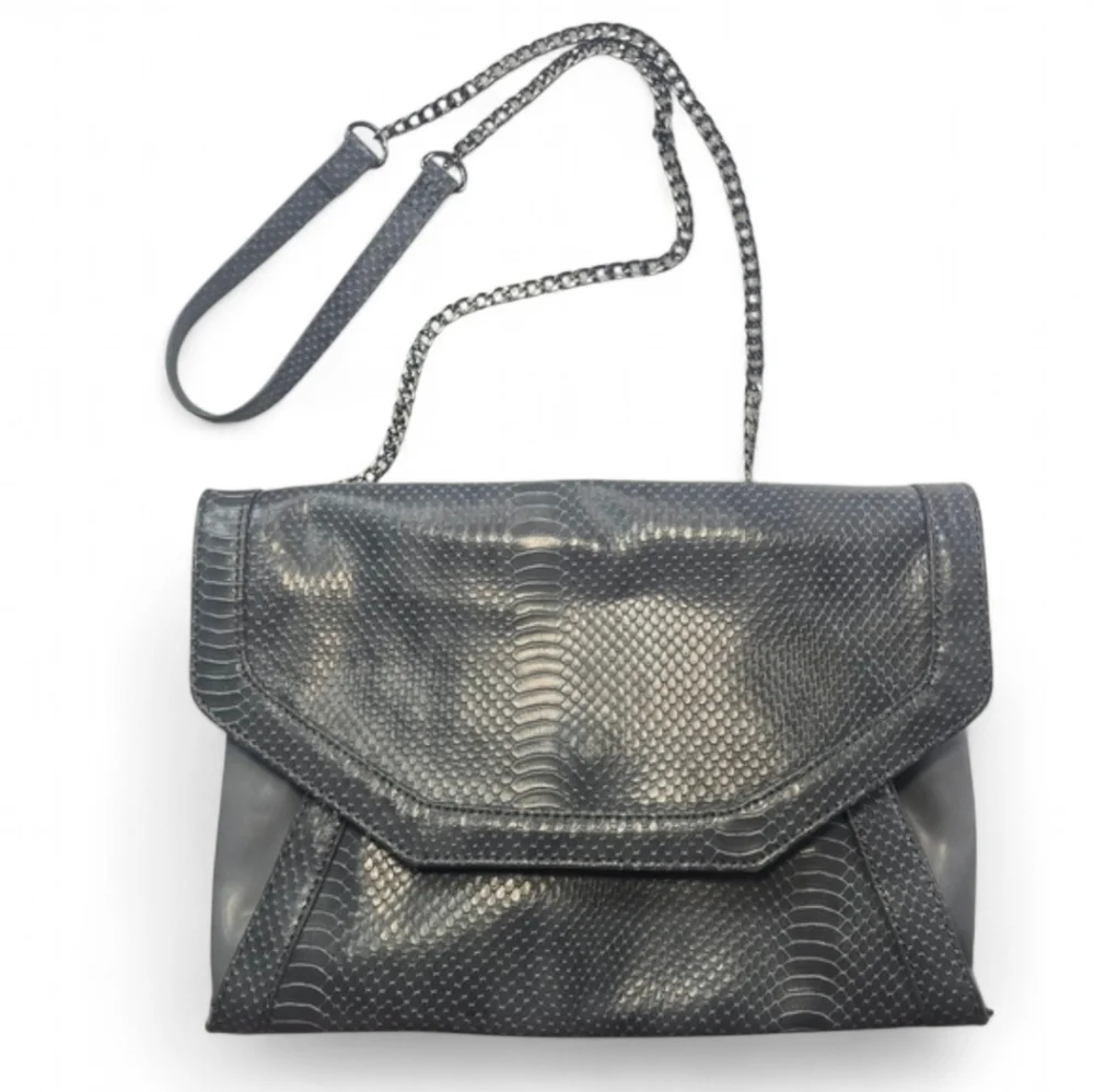 Limited Edition Envelope Grey Snakeskin Clutch Foldover Crossbody